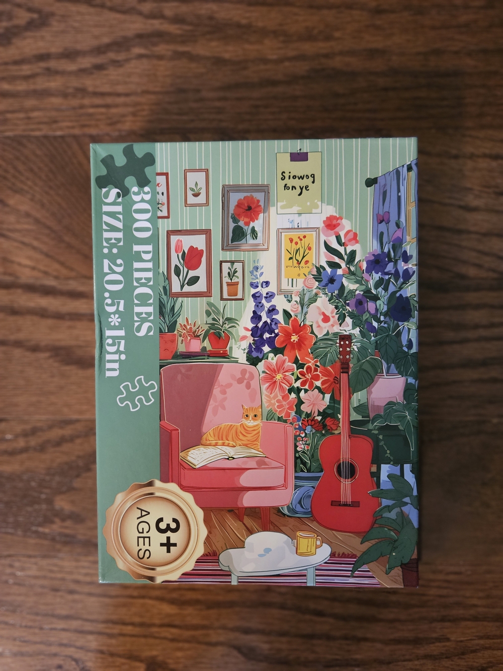 300-Piece Floral Living Room Puzzle - Cat Puzzle